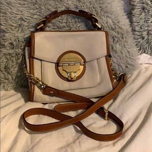 Michael Kors Cream, Tan & Gold Crossbody w/ Chains